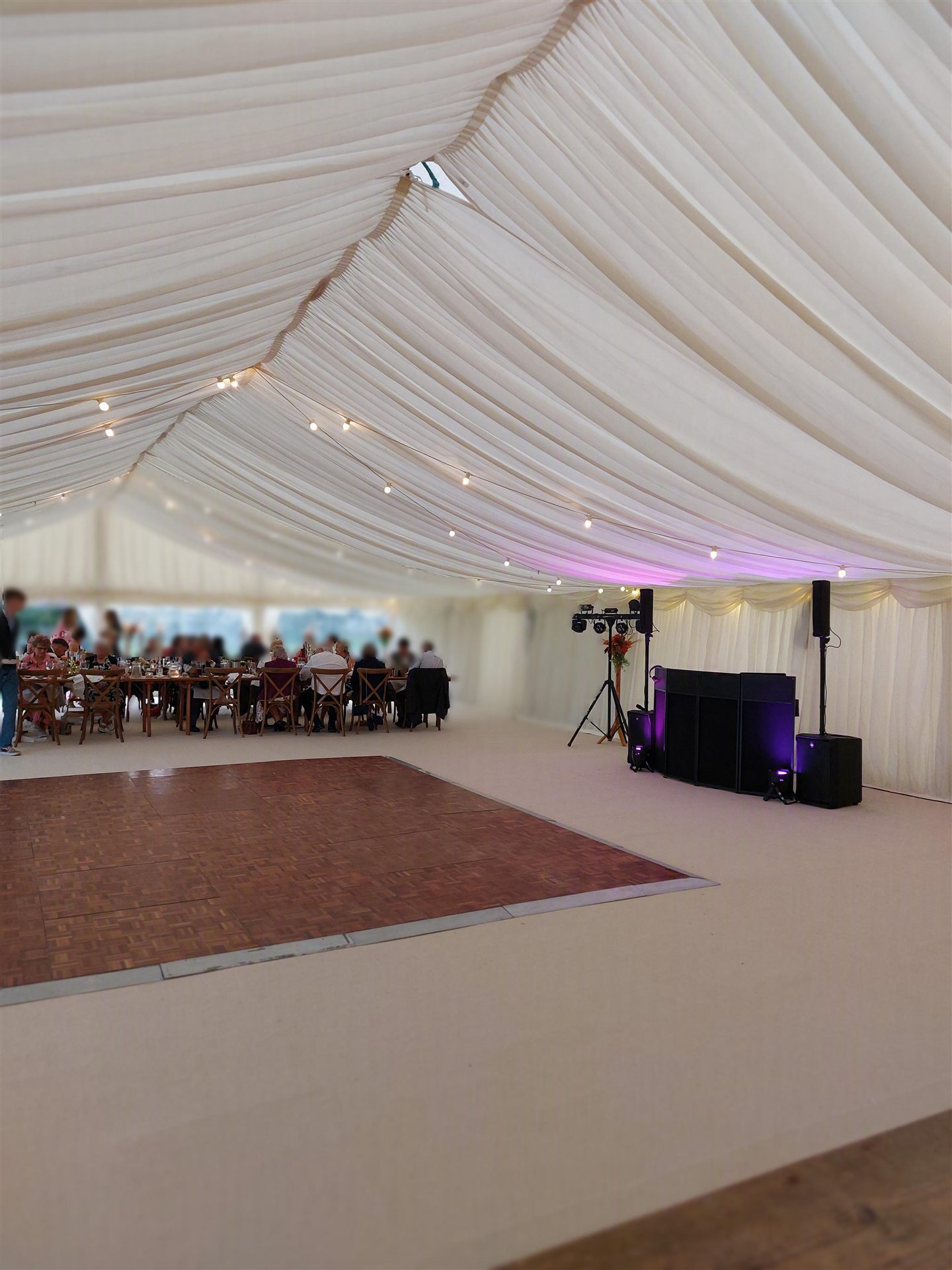 DjitalMixX mobile disco setup in a marquee venue